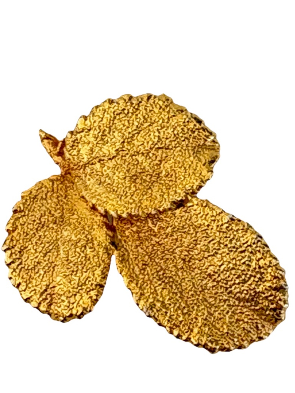 Vintage Gold Tone Textured Leaf Pin Brooch